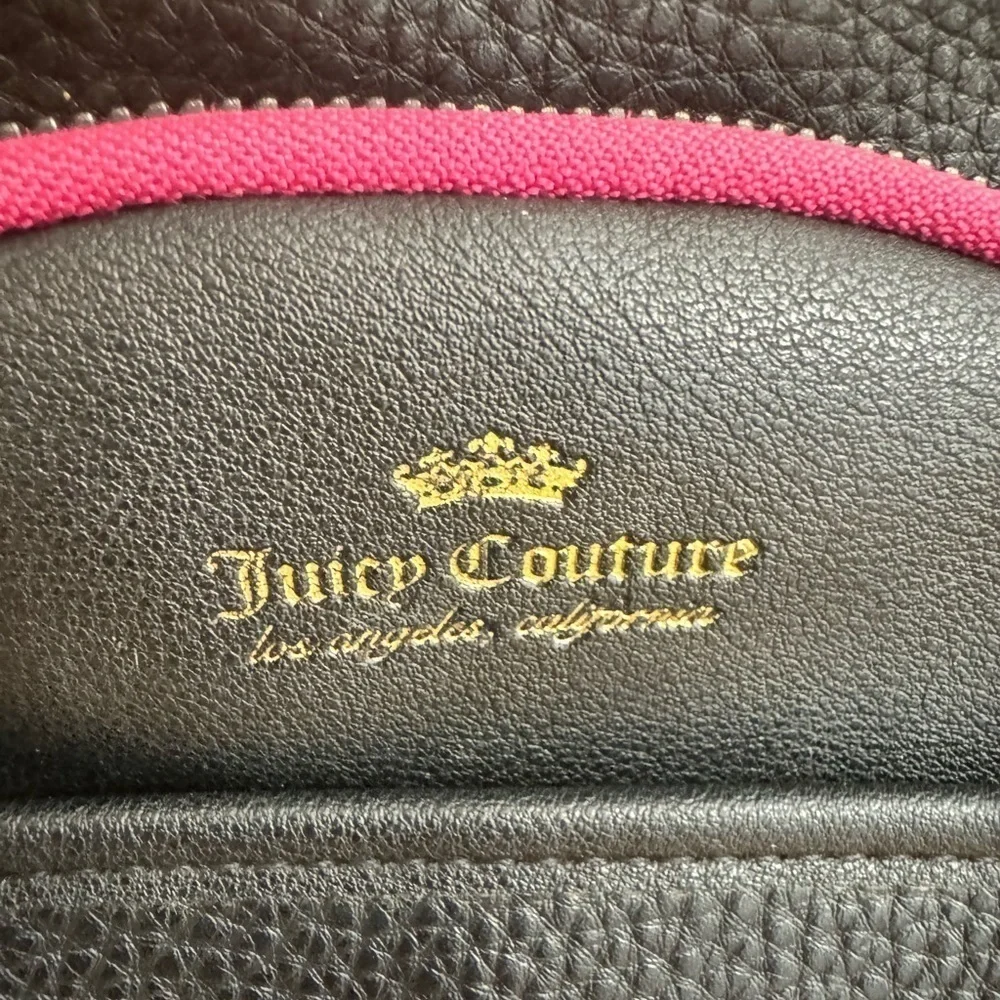 Juicy Couture Charm School Satchel Double Handed Black Crossbody Y2K 8x10x3”
